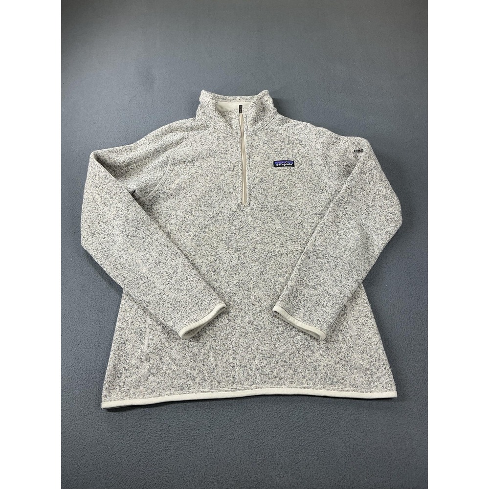 Patagonia Better Sweater Pullover Womens L Birch White 1/4 Zip Fleece 25617
